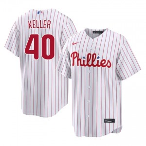 Brad Keller #40 Phillies Baseball Jersey | Gameday Men White Sewn Edition 87259627