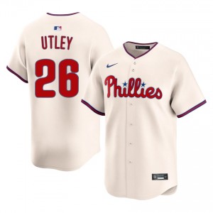 Cream Chase Utley #26 Philadelphia Phillies Baseball Stitch Jersey | Official Men Fit 72307397