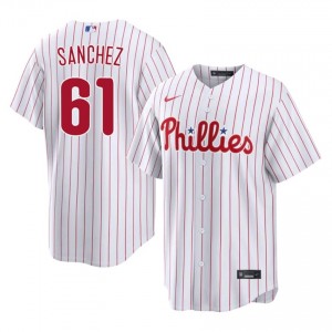 Cristopher Sanchez #61 Phillies Baseball Jersey | Exclusive Men White Embroidery Edition 30367357