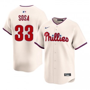 #33 Edmundo Sosa Game Men Baseball Jersey | Philadelphia Cream Fan Gear 23842411