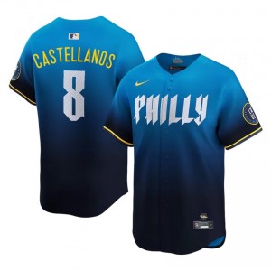 #8 Nick Castellanos Professional Men City Connect Baseball Jersey | Phils Blue Fan Gear 25132352