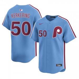 Orion Kerkering #50 PHI Baseball Jersey | MLB Men Blue Stitched Edition 39913065