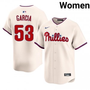 PHI Phillies Adolis Garcia #53 Cream Women Baseball Jersey | 2026 Season Official 61136280