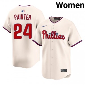 Andrew Painter #24 PHI Baseball Jersey | Durable Women Cream Stitched Edition 25228042