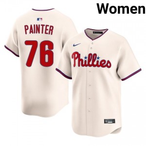 PHI Phillies Andrew Painter #76 Cream Women Baseball Jersey | 2026 Season Limited 51465980