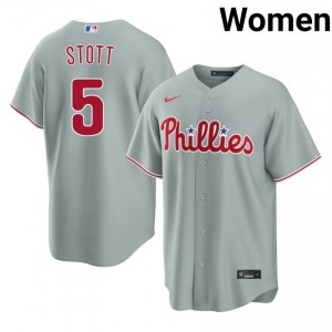 Bryson Stott #5 PHI Baseball Jersey | Game Women Gray Embroidery Edition 81804912