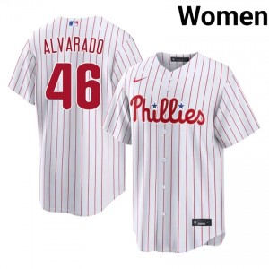 White Jose Alvarado #46 Philadelphia Phillies Baseball Embroidery Jersey | Game Women Fit 69143152