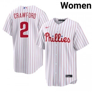 Justin Crawford #2 Philadelphia Phillies Baseball Jersey | MLB Women White Stitched Edition 79506031