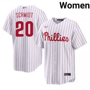 White Mike Schmidt #20 Philadelphia Phillies Baseball Stitched Jersey | Pro-Grade Women Fit 92452144