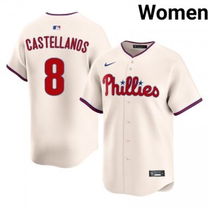 #8 Nick Castellanos Authentic Women Baseball Jersey | PHI Phillies Cream Fan Gear 38006121