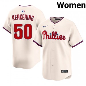 Cream Orion Kerkering #50 PHI Baseball Stitched Jersey | Durable Women Fit 73654357