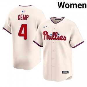 PHI Phillies Otto Kemp #4 Cream Women Baseball Jersey | 2026 Season Durable 99627424