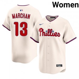 #13 Rafael Marchan Gameday Women Baseball Jersey | PHI Phillies Cream Fan Gear 60702880