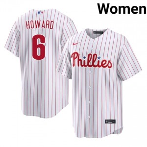 #6 Ryan Howard Replica Women Baseball Jersey | Philadelphia White Fan Gear 75841673