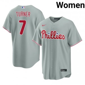 #7 Trea Turner Replica Women Baseball Jersey | PHI Phillies Gray Fan Gear 58215027