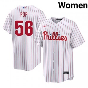 White Zach Pop #56 Philadelphia Phillies Baseball Stitched Jersey | Game-Day Women Fit 26757700