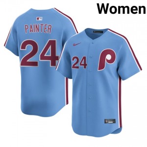 #24 Andrew Painter Classic Women Baseball Jersey | Phils Blue Fan Gear 77166143