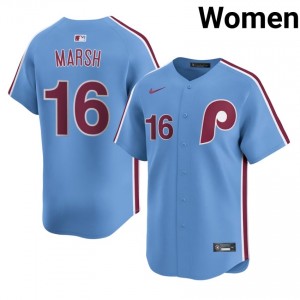 #16 Brandon Marsh Authentic Women Baseball Jersey | Phils Blue Fan Gear 47608312