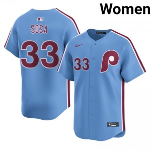#33 Edmundo Sosa Pro-Grade Women Baseball Jersey | Phils Blue Fan Gear 89699420