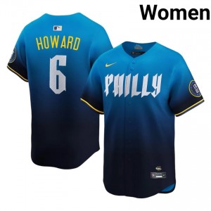 Blue Ryan Howard #6 Philadelphia Phillies Baseball City Connect Stitched Jersey | MLB Women Fit 95168021