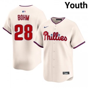 Alec Bohm #28 Phillies Baseball Jersey | Official Youth Cream Stitch Edition 56895704