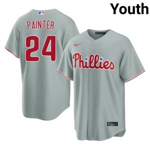 Gray Andrew Painter #24 Phillies Baseball Embroidery Jersey | Professional Youth Fit 65322848