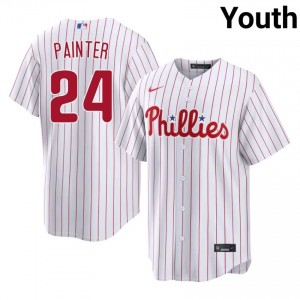 #24 Andrew Painter Game-Day Youth Baseball Jersey | PHI Phillies White Fan Gear 19501415