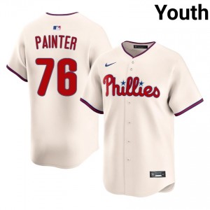 Cream Andrew Painter #76 Phillies Baseball Sewn Jersey | Gameday Youth Fit 10983140