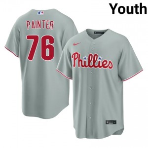#76 Andrew Painter Official Youth Baseball Jersey | Phils Gray Fan Gear 96306334