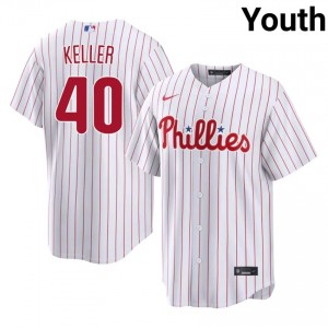 White Brad Keller #40 PHI Baseball Stitched Jersey | Iconic Youth Fit 10463851