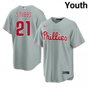 Gray Garrett Stubbs #21 Phillies Baseball Stitched Jersey | Replica Youth Fit 13505783