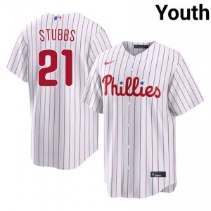 #21 Garrett Stubbs Official Youth Baseball Jersey | PHI Phillies White Fan Gear 75037328