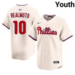 Cream J.T. Realmuto #10 Phillies Baseball Embroidery Jersey | Exclusive Youth Fit 19458780