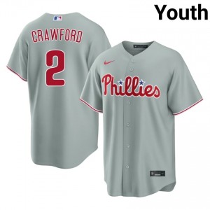 Justin Crawford #2 Phillies Baseball Jersey | Premium Youth Gray Stitch Edition 77136816