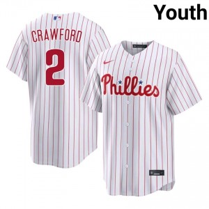 PHI Phillies Justin Crawford #2 White Youth Baseball Jersey | 2026 Season Classic 23342073