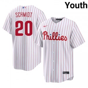 #20 Mike Schmidt Professional Youth Baseball Jersey | PHI Phillies White Fan Gear 50916116