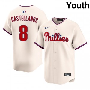 Nick Castellanos #8 Phillies Baseball Jersey | MLB Youth Cream Stitched Edition 65815848