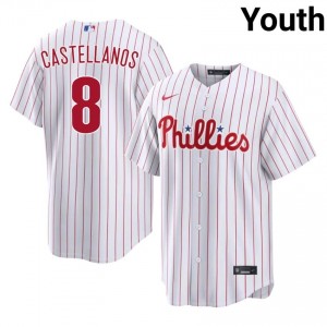 White Nick Castellanos #8 PHI Baseball Stitch Jersey | Official Youth Fit 60913212