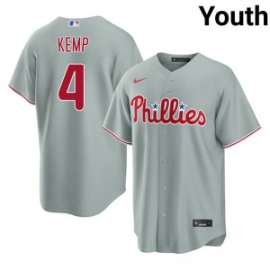 #4 Otto Kemp Professional Youth Baseball Jersey | Phils Gray Fan Gear 54072911