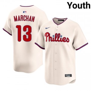 Rafael Marchan #13 Phillies Baseball Jersey | Durable Youth Cream Stitched Edition 69570947