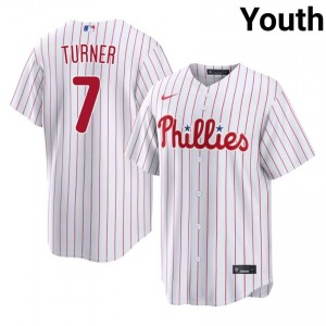 PHI Phillies Trea Turner #7 White Youth Baseball Jersey | 2026 Season Pro-Grade 65155340