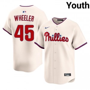 Phils Zack Wheeler #45 Cream Youth Baseball Jersey | 2026 Season Professional 88850456