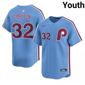 Steve Carlton #32 Philadelphia Phillies Baseball Jersey | Gameday Youth Blue Sewn Edition 12716075
